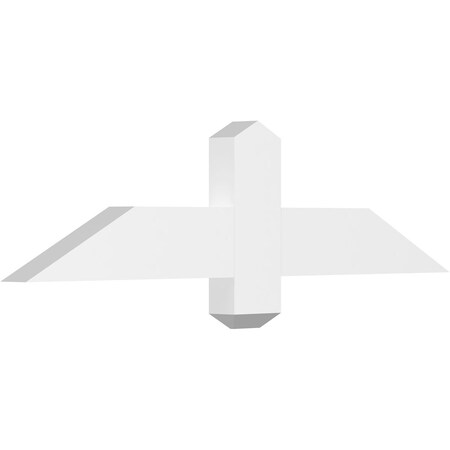 Ekena Millwork Eugene Architectural Grade PVC Gable Bracket, 36"W x 9"H x 2"D x 4"F, 6/12 Pitch GBP036X09X0204EUG00